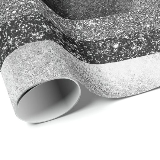 Weißer Spargel mit Schwarz-Silber-Glitzer Geschenkpapier (Rolleneckpunkt)