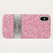 Weißer Spargel und rosa Glitzer Case-Mate iPhone Hülle (Rückseite (Horizontal))