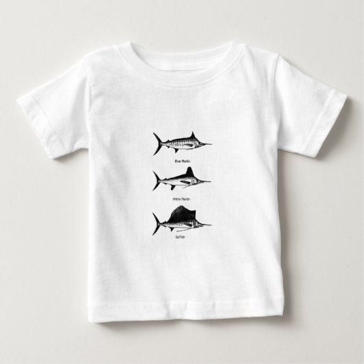 Weißer Speerfisch - blauer Speerfisch - Baby T-shirt (Vorderseite)