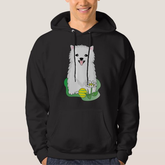 Weißer Spitz 28 Hoodie (Vorderseite)