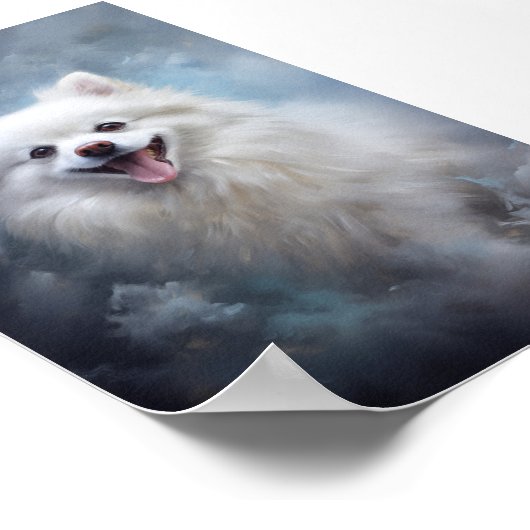 Weißer Spitz Poster (Ecke)
