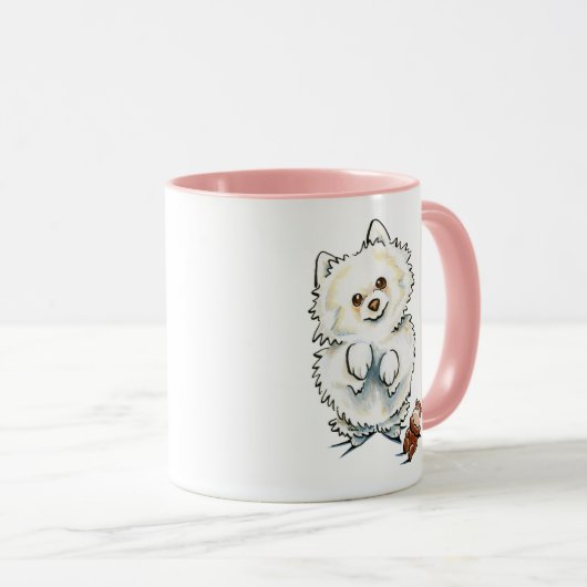 Weißer Spitz Tasse (VorderseiteRechts)