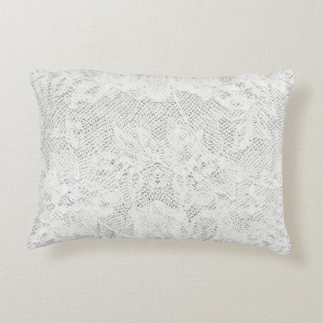 Weißer Spitze-Hintergrund Zierkissen (Rückseite)