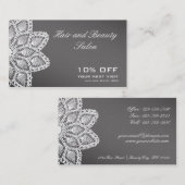 Weißer Spitze-Rabatt-Kupon - Haar und Rabattkarte (Vorne/Hinten)