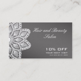 Weißer Spitze-Rabatt-Kupon - Haar und Rabattkarte