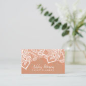 Weißer Spitze Tan-Kupfer-mit BlumenEvent-Planer Visitenkarte (Stehend Vorderseite)