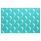 Weißer springender Delphin mit Blasen-Gewebe Stoff (Fat Quarter (45,7 x 55,9 cm))