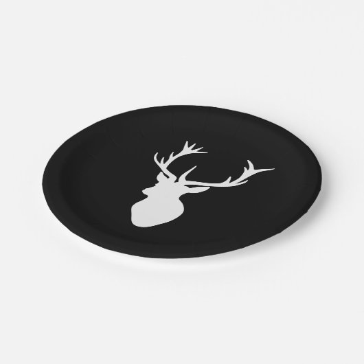 Weißer Stab Pappteller (Schrägansicht)