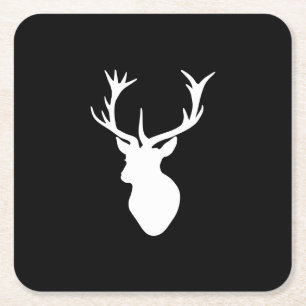 Weißer Stab Rechteckiger Pappuntersetzer