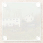 Weißer Stall Glasuntersetzer (Rückseite)