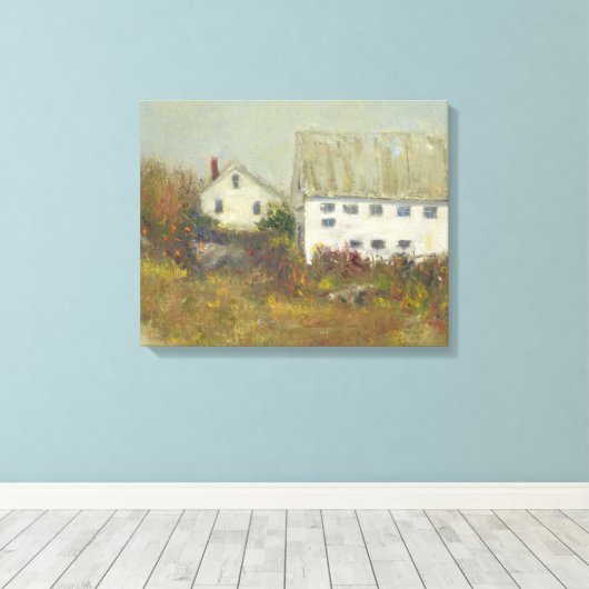 Weißer Stall Leinwanddruck (Insitu (Holzboden))