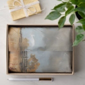 Weißer Stall mit hoher Kuh rustikaler Decoupage Seidenpapier (Geschenk)