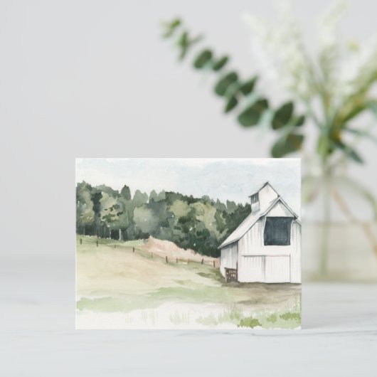 Weißer Stall Postkarte (Stehend Vorderseite)