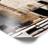 Weißer Stall und Rotes Silo Fotodruck (Ecke)