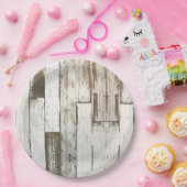 Weißer Stallholz rustikale Western Land Party Pappteller (Party)