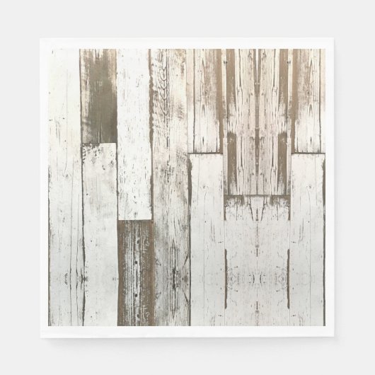 Weißer Stallholz rustikale Western Land Party Serviette (Vorderseite)