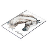Weißer Stallion | Aquarellgestaltung | Notebook Notizblock (Linke Seite)