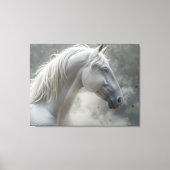 Weißer Stallion Leinwanddruck (Vorderseite)