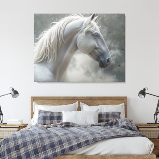 Weißer Stallion Leinwanddruck (Insitu (Schlafzimmer))