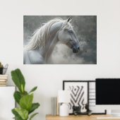 Weißer Stallion Poster (Heimbüro)