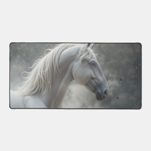 Weißer Stallion Schreibtischunterlage (Vorderseite)