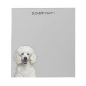 Weißer Standard-Poodle-Hund Notizblock (Vorderseite)
