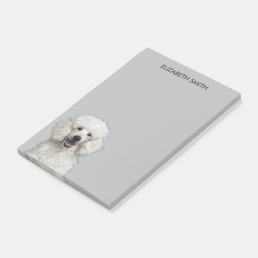 Weißer Standardpoodle Post-it Klebezettel (angewinkelt)