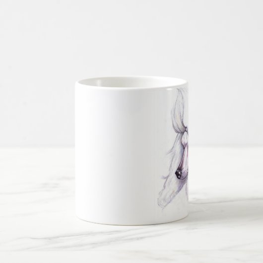 Weißer Standardpudel Kaffeetasse (Mittel)