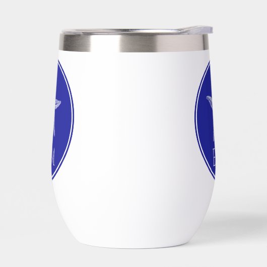 Weißer Starfish an der Küste auf Navy Blue Monogra (Links)