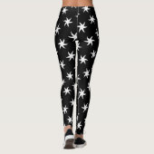 Weißer Starfish auf schwarz Leggings (Rückseite)