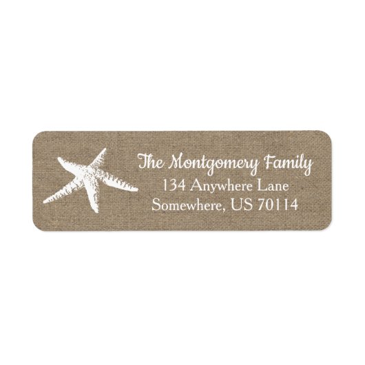 Weißer Starfish & Imitate Burlap an der Küste (Vorne)