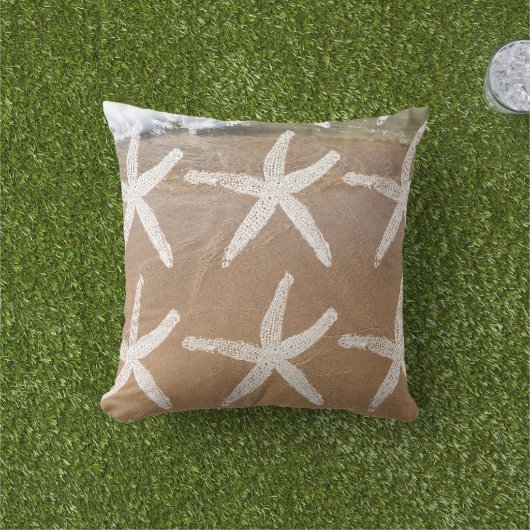 Weißer Starfish Muster Nautical Sandy Beach Ocean Kissen (Golfball-Marker)