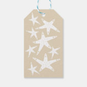 Weißer Starfish & Taupe Geschenkanhänger (Rückseite)