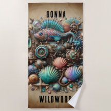 WEISSER STEAMPUNK FISH & MUSCHELN, PERSONALISIERT