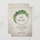 Weißer Stein Inspiriert botanisches Save the Date (Vorne/Hinten)