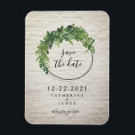 Weißer Stein Inspiriert botanisches Save the Date Magnet<br><div class="desc">Eine Hochzeit speichert den Datums-Magneten mit einem botanischen Design mit einem inspirierten Hintergrund aus weißem Backstein.</div>