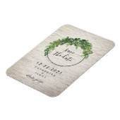 Weißer Stein Inspiriert botanisches Save the Date Magnet (Linke Seite)