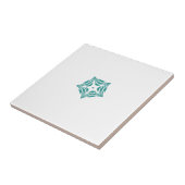 Weißer Stern aquamarin grüne Kontur Weiß Hintergru Fliese (Seite)