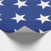 Weißer Stern auf blauem Hintergrund Geschenkpapier (Ecke)
