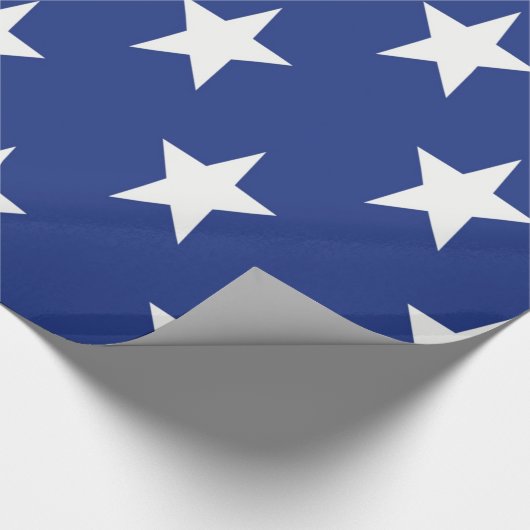 Weißer Stern auf blauem Hintergrund Geschenkpapier (Ecke)