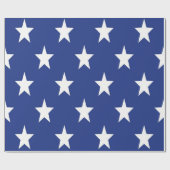 Weißer Stern auf blauem Hintergrund Geschenkpapier (Flach)