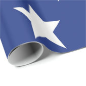 Weißer Stern auf blauem Hintergrund Geschenkpapier (Rolleneckpunkt)