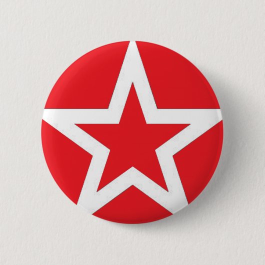 Weißer Stern auf Rot - Knopf Button (Vorderseite)