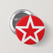 Weißer Stern auf Rot - Knopf Button (Vorne & Hinten)