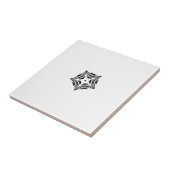 Weißer Stern, schwarze Kontur, weißer Hintergrund Fliese (Seite)