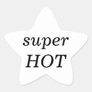 Weißer Stern-super heißer Aufkleber