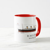 weißer Stern titanisch Tasse (VorderseiteRechts)