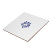 Weißer Stern und blaue Kontur, weißer Hintergrund Fliese (Seite)