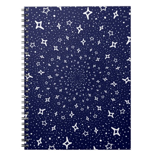 Weißer Sternenhimmel mit lila blauem Hintergrund Notizblock (Vorderseite)