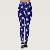 Weißer Sternfisch auf Navy Blue Leggings (Rückseite)